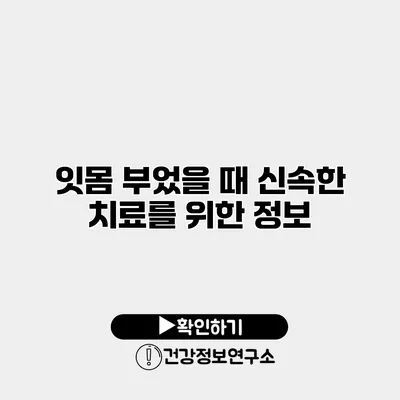 잇몸 부었을 때 신속한 치료를 위한 정보