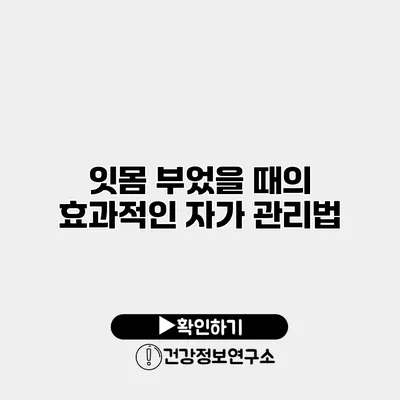 잇몸 부었을 때의 효과적인 자가 관리법