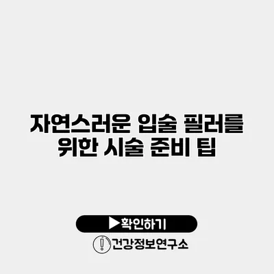 자연스러운 입술 필러를 위한 시술 준비 팁