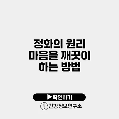 정화의 원리 마음을 깨끗이 하는 방법