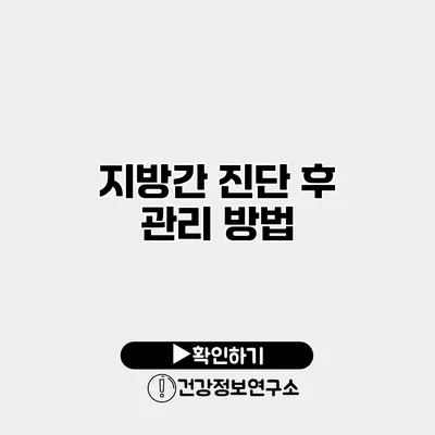지방간 진단 후 관리 방법
