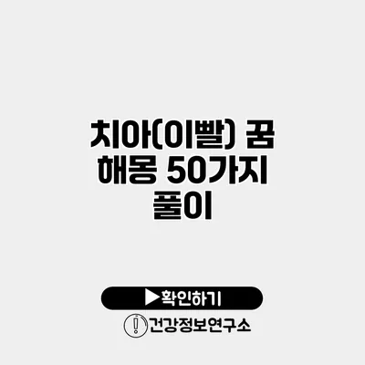 치아(이빨) 꿈 해몽 50가지 풀이