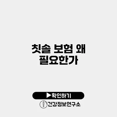 칫솔 보험 왜 필요한가?