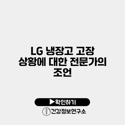 LG 냉장고 고장 상황에 대한 전문가의 조언