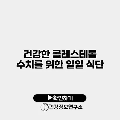건강한 콜레스테롤 수치를 위한 일일 식단