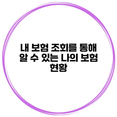 내 보험 조회를 통해 알 수 있는 나의 보험 현황