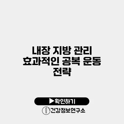 내장 지방 관리 효과적인 공복 운동 전략