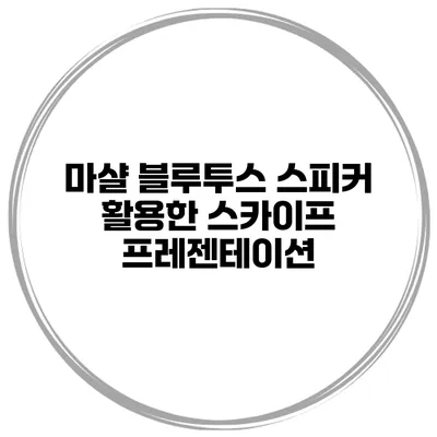 마샬 블루투스 스피커 활용한 스카이프 프레젠테이션
