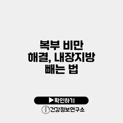 복부 비만 해결, 내장지방 빼는 법