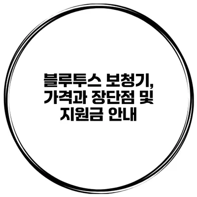블루투스 보청기, 가격과 장단점 및 지원금 안내