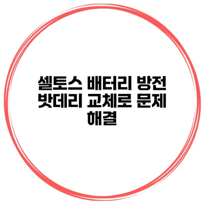 셀토스 배터리 방전 밧데리 교체로 문제 해결