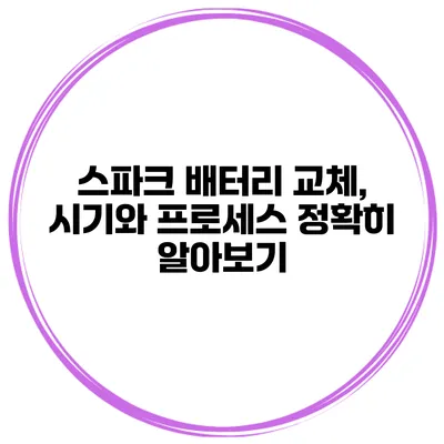스파크 배터리 교체, 시기와 프로세스 정확히 알아보기