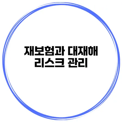 재보험과 대재해 리스크 관리