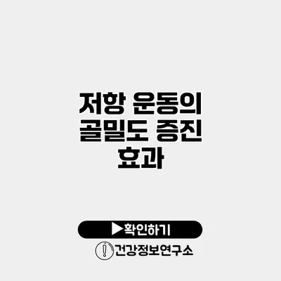 저항 운동의 골밀도 증진 효과