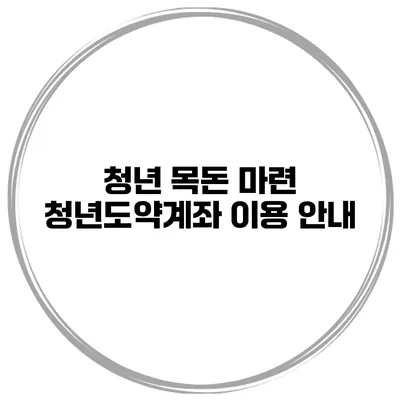 청년 목돈 마련 청년도약계좌 이용 안내