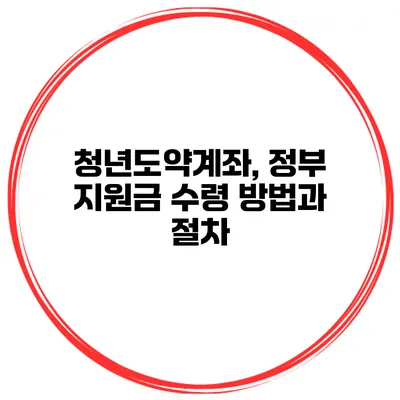 청년도약계좌, 정부 지원금 수령 방법과 절차
