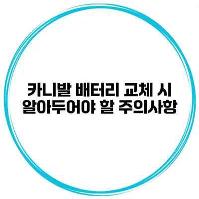 카니발 배터리 교체 시 알아두어야 할 주의사항