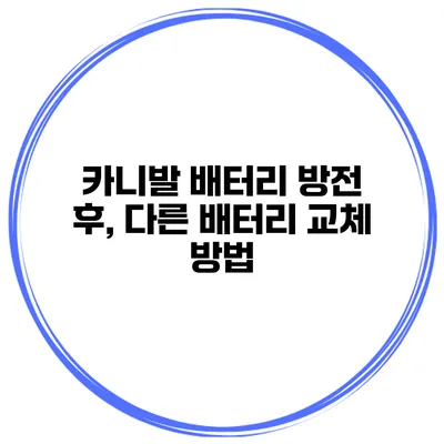 카니발 배터리 방전 후, 다른 배터리 교체 방법