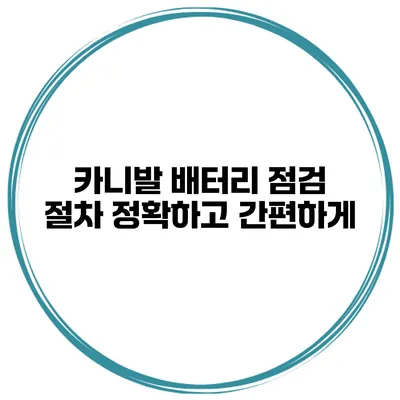 카니발 배터리 점검 절차 정확하고 간편하게