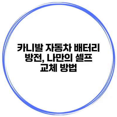카니발 자동차 배터리 방전, 나만의 셀프 교체 방법