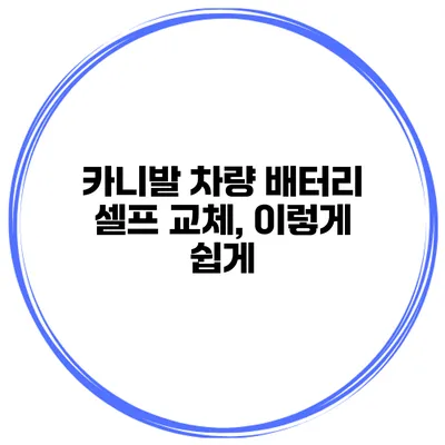 카니발 차량 배터리 셀프 교체, 이렇게 쉽게