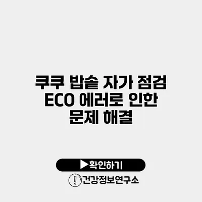 쿠쿠 밥솥 자가 점검 ECO 에러로 인한 문제 해결