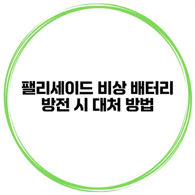 팰리세이드 비상 배터리 방전 시 대처 방법