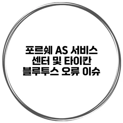 포르쉐 AS 서비스 센터 및 타이칸 블루투스 오류 이슈